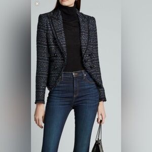 Veronica Beard- Navy Cooke Dickey Metallic Tweed Blazer pit to pit 21 (mix16)